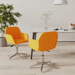 vidaXL Cadeiras de jantar giratórias 2 pcs tecido amarelo-escuro