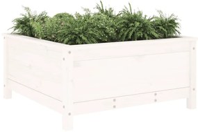 Vaso/floreira de jardim 82,5x82,5x39 cm pinho maciço branco