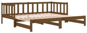 Estrutura sofá-cama de puxar 2x(90x190)cm pinho maciço castanho