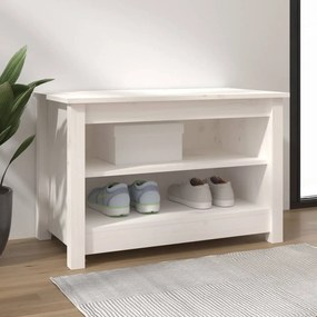 vidaXL Banco sapateira 70x38x45,5 cm pinho maciço branco