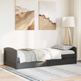 Sofá-cama com 2 gavetas sem colchão 90x200 cm IRUN preto