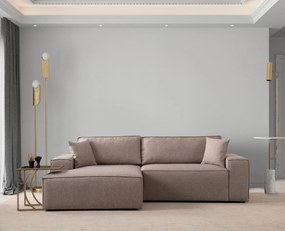 Sofá-Cama de Canto Pırlo – Castanho – 260x78x170 cm