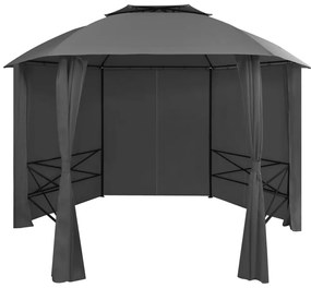 Tenda de jardim com cortinas hexagonal 360x265 cm