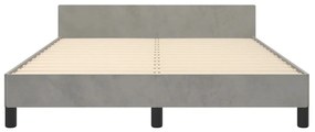 Estrutura de cama sem colchão 140x200 cm veludo cinzento-claro