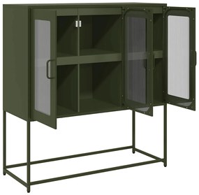 Aparador 100,5x39x107 cm aço laminado a frio verde-azeitona