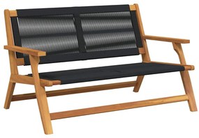 Banco de Jardim Preto 76x122x73 cm Madeira Maciça de Acácia