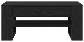 Mesa de Centro vidaXL Carvalho Preto 102x55x45 cm em Madeira Engenheir