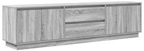 Móvel de TV com luzes LED 193,5x41x50 cm cinzento sonoma