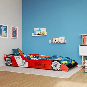Cama carro de corrida para crianças 90x200 cm vermelho