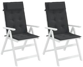 Almofadões p/ cadeira encosto alto 2 pcs tecido oxford preto