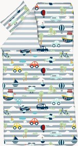 Conjunto de roupa de cama para criança em cetim de algodão Transportation