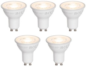 Conjunto de 5 lâmpadas LED GU10 50mm transparentes 7,5W 800 lm 3000K