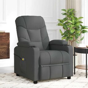 vidaXL Poltrona reclinável tecido cinzento-escuro