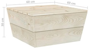 Messa de jardim 2 pcs 60x60x30 cm madeira de abeto impregnada