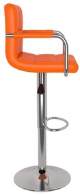 Bancos de bar 2 pcs couro artificial laranja