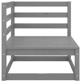10 pcs conjunto lounge de jardim pinho sólido cinzento