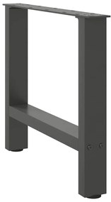 Pés para mesa de centro antracite 2 peças 60x(42-43) cm aço
