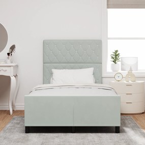 Cama vidaXL Cinza Claro 120x190 cm Veludo