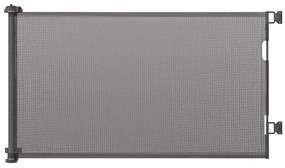 PawHut Barreira de Segurança para Cães Extensível 0-150cm Porta de Proteção Retrátil para Animais de Estimação Barreira para Escadas e Corredores Liga de Alumínio 165x10,7x85cm Cinza