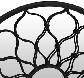 Espelho de jardim p/ uso exterior ferro 60x3 cm preto