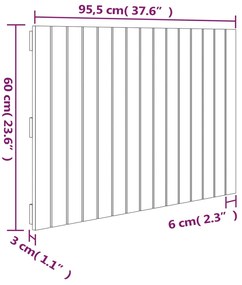 Cabeceira de parede 95,5x3x60 cm pinho maciço castanho-mel