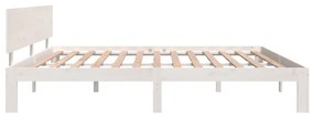 Estrutura de cama 200x200 cm pinho maciço branco