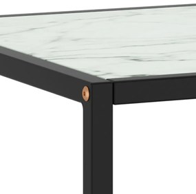 Mesa de centro 100x50x35 cm vidro mármore branco