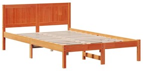 Estrutura de Cama de Madeira de Pinho Encerada Castanho