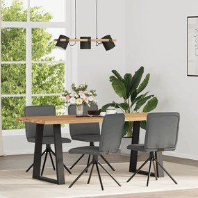 Cadeiras de jantar 4 pcs tecido cinzento-escuro