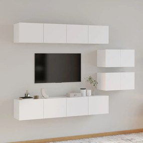 3114602 vidaXL 6 pcs conjunto móveis de TV madeira processada branco brilhante