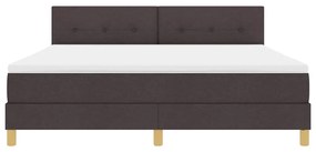 Cama Box Spring com Colchão Castanho Escuro 180x200 cm Tecido