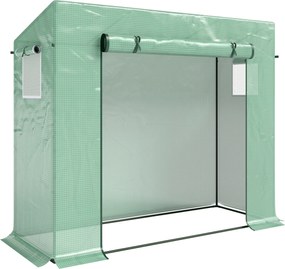 Outsunny Estufa de Jardim Pequena Estufa de Exterior com Janelas e Estrutura de Aço Estufa de Cultivo 200x76x168 cm Verde | Aosom Portugal