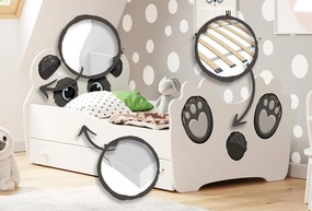 Cama infantil panda 160x80 com gaveta branca - colchão e estrado incluído