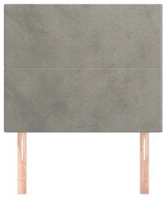 Cabeceira de cama 2 pcs veludo 80x5x78/88 cm cinzento-claro