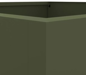 Vaso/floreira 42x38x75 cm aço verde azeitona