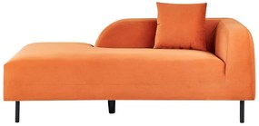 Chaise-longue à direita em veludo laranja LE CRAU Beliani