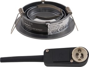 Foco embutido moderno Cinza-escuro GU10 50mm Redondo Inclinável - Rondoo