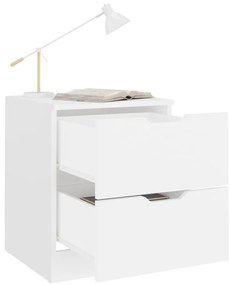 Mesas de cabeceira 2 pcs 40x40x50 cm contraplacado branco