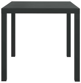 Mesa de jardim em alumínio e WPC 80x80x74 cm preto