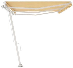 Toldo retrátil manual independente 600x300 cm amarelo e branco