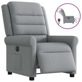 vidaXL Poltrona reclinável elétrica tecido cinzento-claro