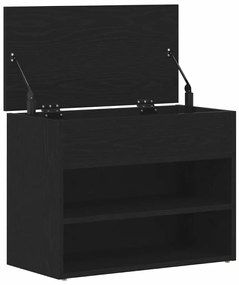 Banco de Entrada vidaXL Preto Carvalho 60x30x45 cm em Madeira de Engen