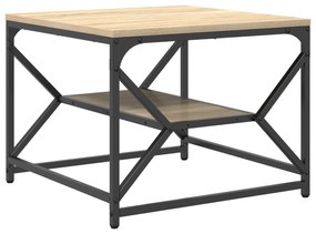 mesa de café com prateleira em carvalho Sonoma – 51x50x40 cm – feita d