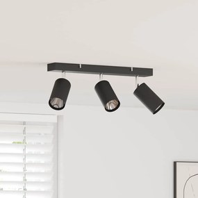 vidaXL Foco de Teto 3 Direções Ajustável Preto GU10 da