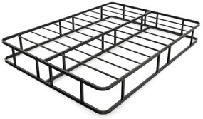 Estrutura metálica para cama de casal 140x200 cm (COLCHÃO NÃO INLUIDO) com 16 barras de suporte, base e pés antiderrapantes em preto