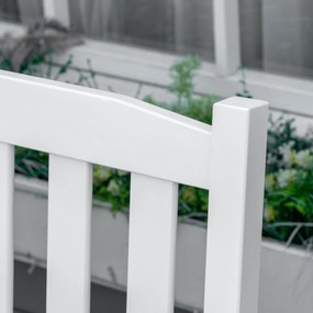 Outsunny Banco de Madeira Exterior de 2 Lugares com Espaço de Armazenamento e Tecido Oxford Banco Baú de Jardim Terraço com Apoio para os Braços Carga 250kg 125x68,5x97 Branco