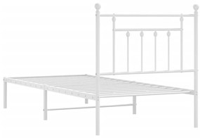 Estrutura de cama com cabeceira 90x200 cm metal branco