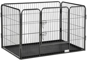 PawHut Parque para Cães 109x74x71cm Parque de jogos para Animais de Estimação Diversão para Animais com 4 Painéis de Aço Cinza | Aosom Portugal