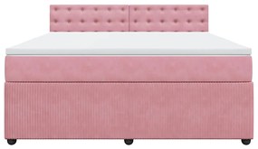 Cama com molas/colchão 180x200 cm veludo rosa