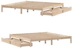 Cama sem colchão 200x200 cm madeira de pinho maciça